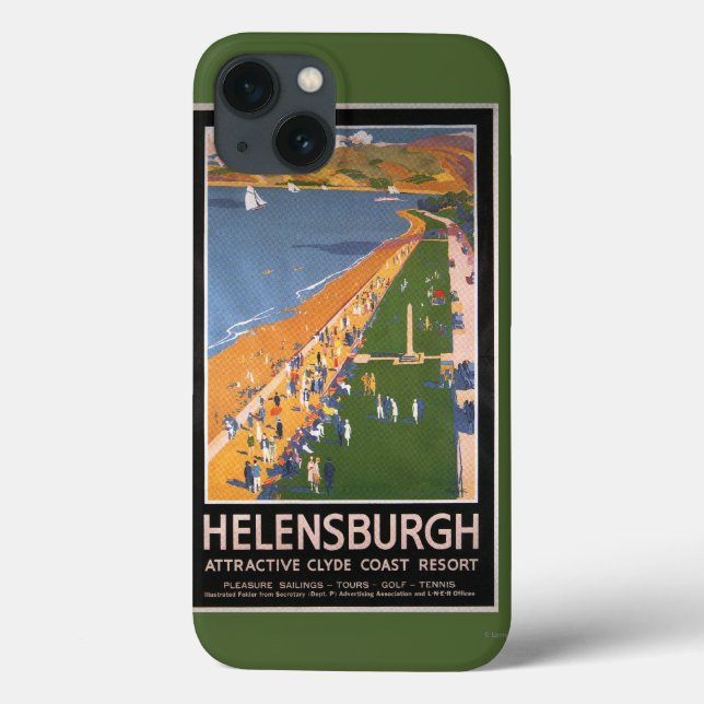Crowds along Clyde Coast Beach Railways Poster Case-Mate iPhone Case (Back)