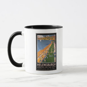 Crowds along Clyde Coast Beach Railways Poster Mug