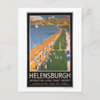 Crowds along Clyde Coast Beach Railways Poster