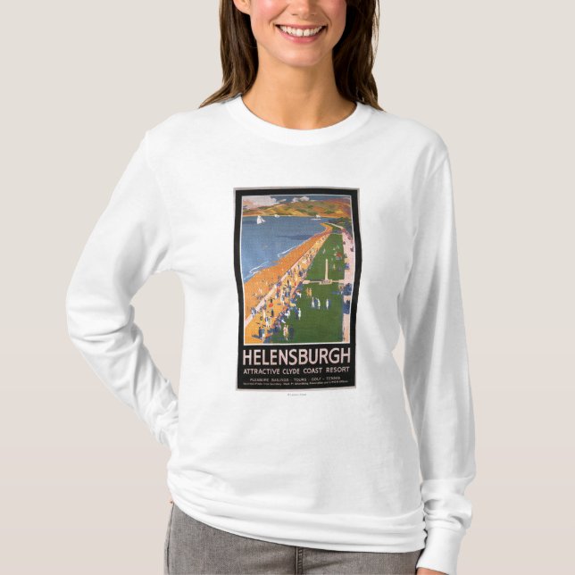 Crowds along Clyde Coast Beach Railways Poster T-Shirt (Front)