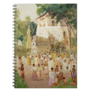 Crowds at a Monument in India, 1895 (w/c & pencil Spiral Notebook