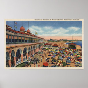 Crowds on the Beach in Front of Casino Poster