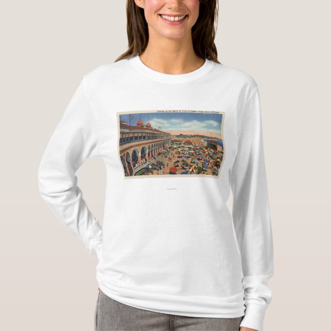 Crowds on the Beach in Front of Casino T-Shirt (Front)