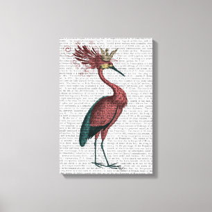 Crowed Marsala Heron Canvas Print