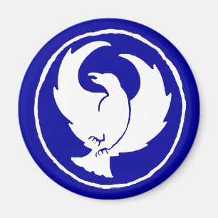 Crowfoot Magnet in blue, Round or Square