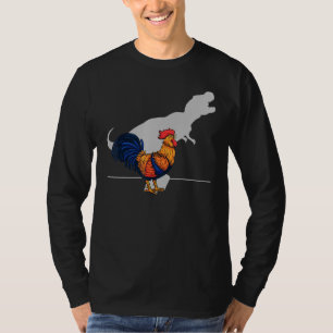 Crowing Chicken T Rex Dinosaurs Animal Farmer Kids T-Shirt