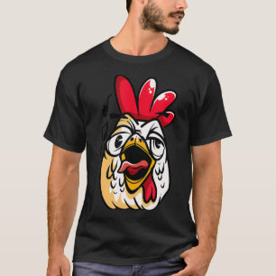Crowing Rooster Face Chicken Bird Animals T-Shirt