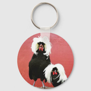 Crowing Rooster Polish Chicken Keychain