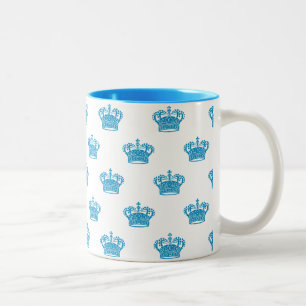 Crown 01 - Light Blue on White Two-Tone Coffee Mug