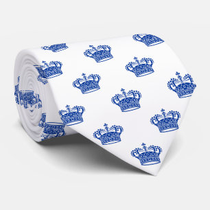 Crown 01 - Navy Blue on White Tie