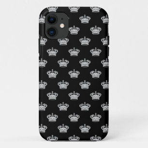 Crown 01 - White on Black iPhone 11 Case
