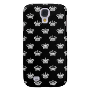 Crown 01 - White on Black Galaxy S4 Case