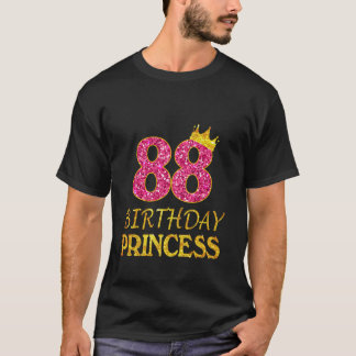 Crown 88th Birthday Princess Girl Shirt 88 Yrs Old