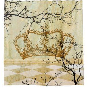 Crown And Branches Fantasy Shower Curtain