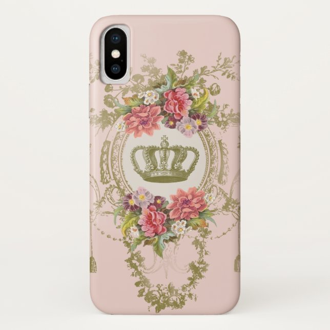 Crown and Flowers Case-Mate iPhone Case (Back)