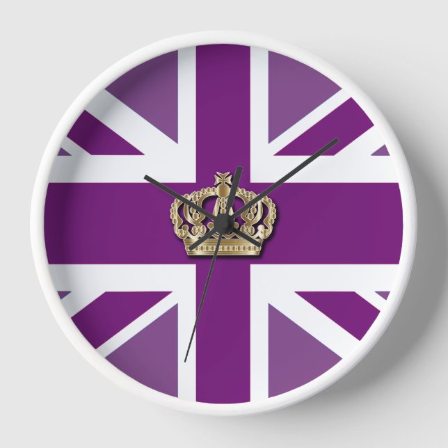 Crown and Union Jack Patriotic Clock (Front)