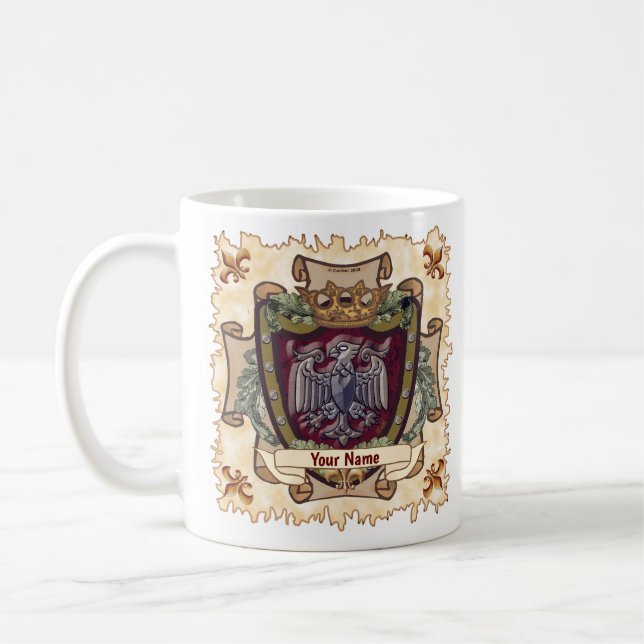 Crown Banner  Eagle Surname Coffee Mug (Left)