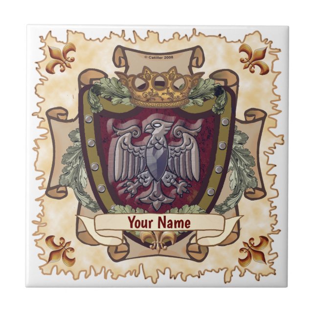 Crown Banner  Eagle Surname Tile (Front)