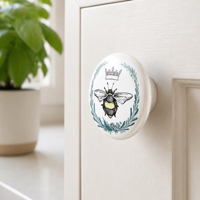 Crown Bee Wreath Ceramic Knob (Creator Uploaded)