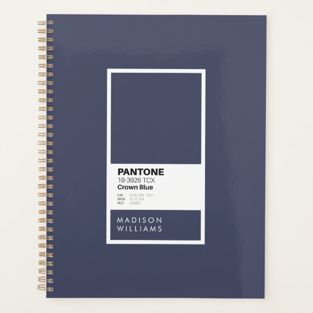 Crown Blue Minimalist Colour Palette Swatch Custom Planner (Front)