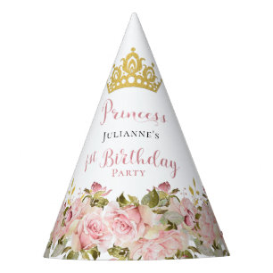 Crown   Butterflies Floral Princess 1st Birthday Party Hat