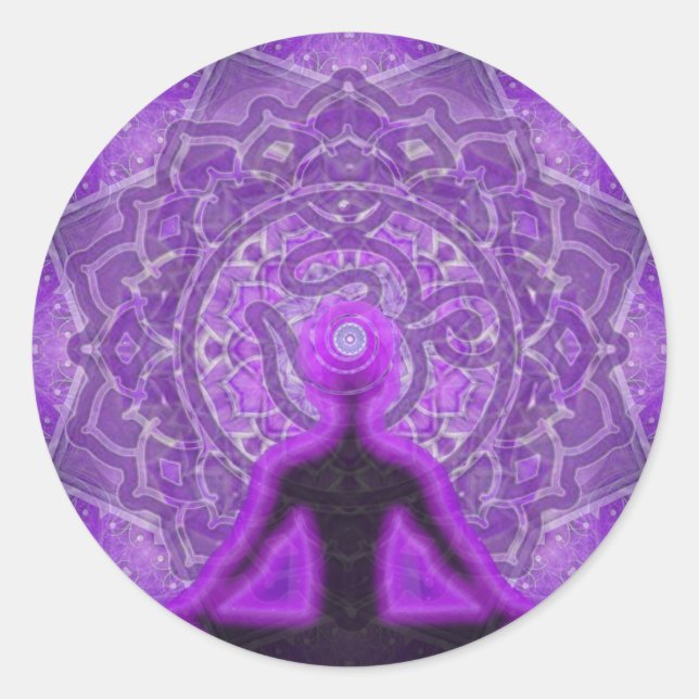 Crown Chakra Classic Round Sticker (Front)