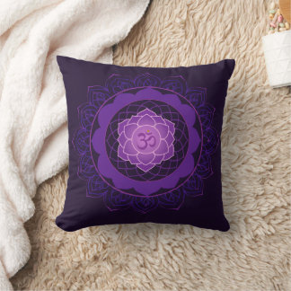 Crown Chakra Mandala -Sahasrara With Om  Cushion