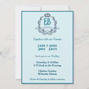 Crown Crest Initial Invitation