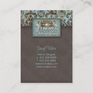 Crown Damask Salon Spa Appointment Card