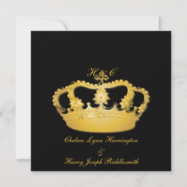Crown Design II -  Gold Invitation (Front)