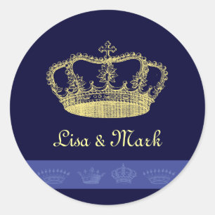 Crown Designs - Blue Classic Round Sticker