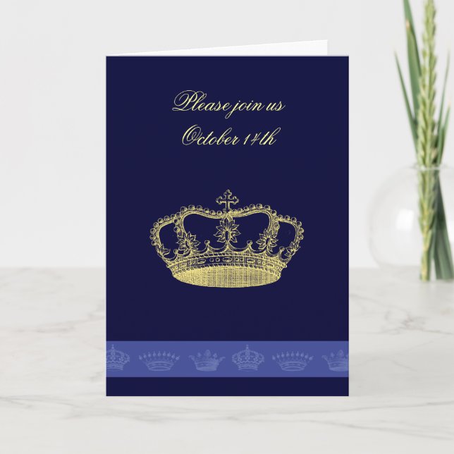 Crown Designs - Blue Invitation (Front)