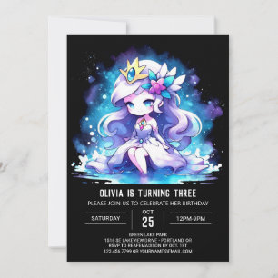 Crown Dreamy Princess Birthday Invitation