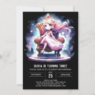Crown Fantasy Princess Birthday  Invitation