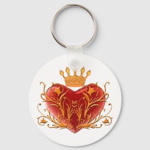 Crown Filigree Heart Key Chain