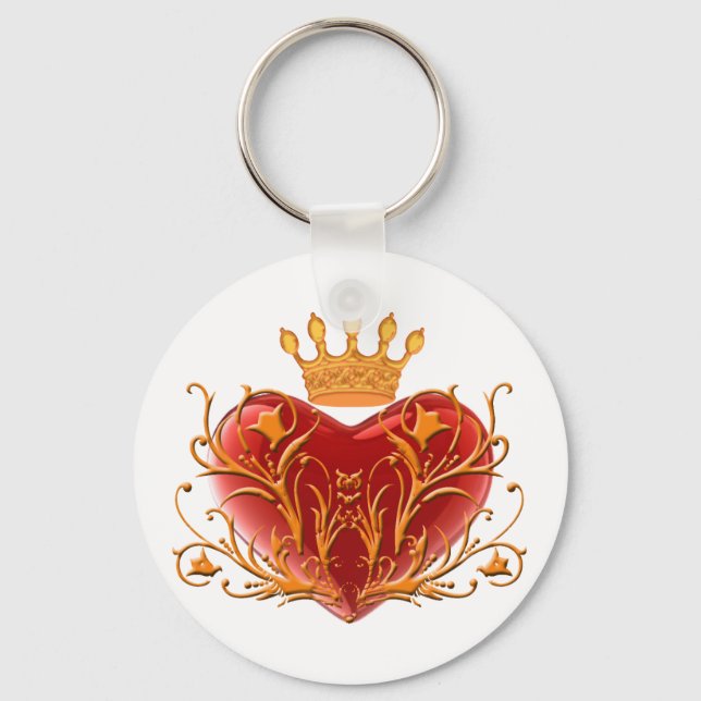 Crown Filigree Heart Key Chain (Front)