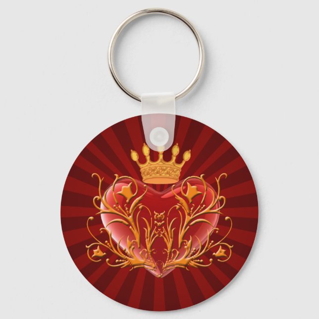 Crown Filigree Heart Key Chain (Front)