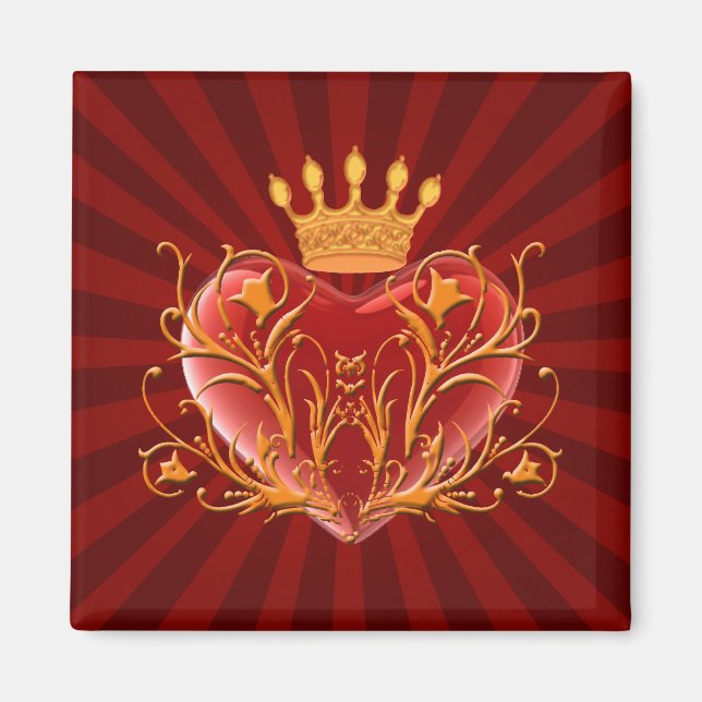 Crown Filigree Heart Magnet (Front)