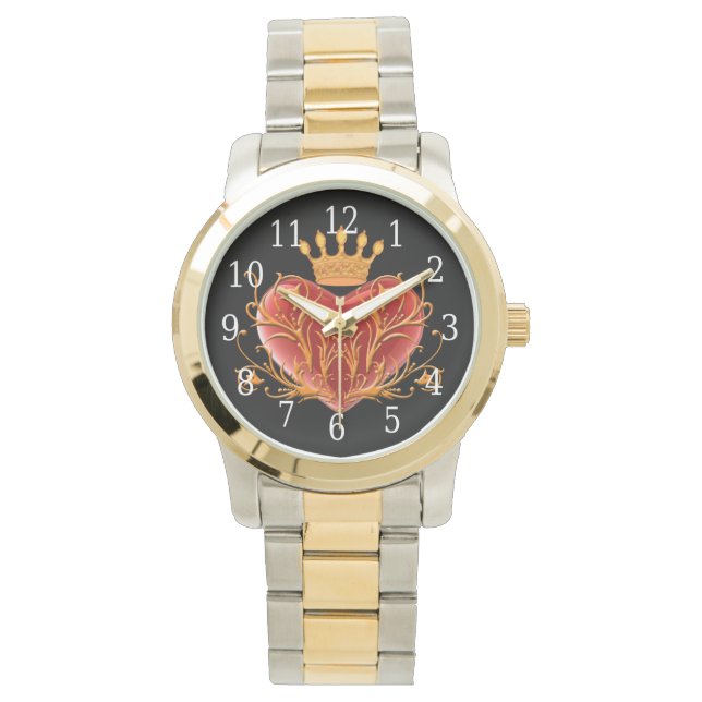 Crown Filigree Heart Watch (Front)