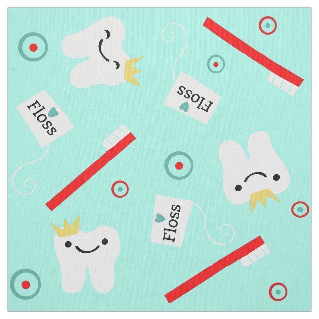 Crown Floss Smile / Dental Fabric (Swatch)