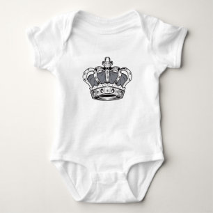 Crown - Grey  Baby Bodysuit
