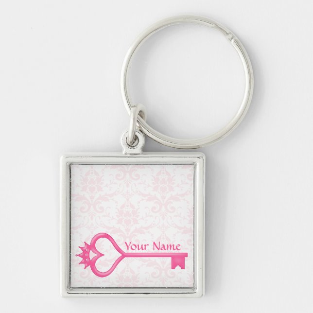 Crown Heart Key Key Ring (Front)