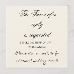 Crown Initial Wedding Reply Card Insert