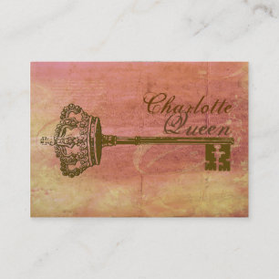Crown & Key Vintage Style Elegant Business Cards