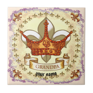 Crown King Grandpa Tile