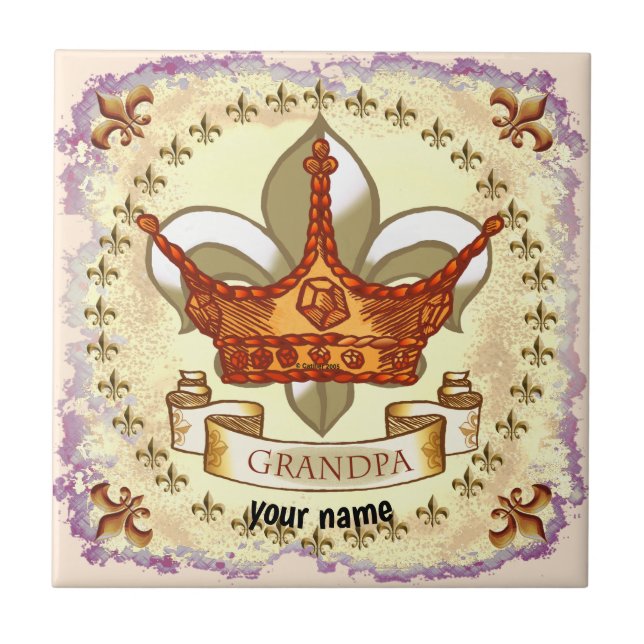 Crown King Grandpa  Tile (Front)