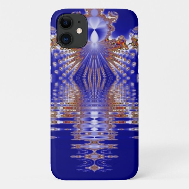 Crown Lake Blue Crystal Fractal Case-Mate iPhone Case (Back)