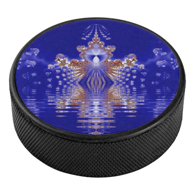 Crown Lake Blue Crystal Hockey Puck (3/4)