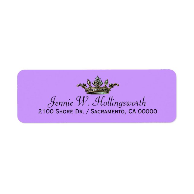 Crown Lavender Girly Return Address (Front)