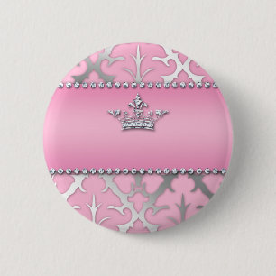 Crown of Glory Damask Diamond Gifts 6 Cm Round Badge